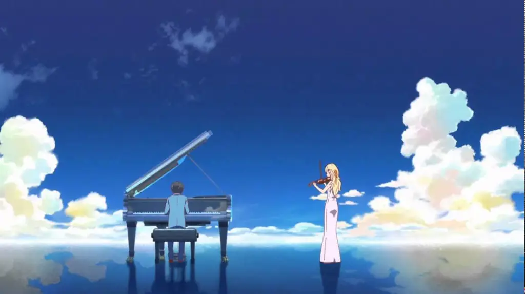 Your Lie in April: Kisah cinta yang mengharukan Gambar adegan romantis dari anime Your Lie in April