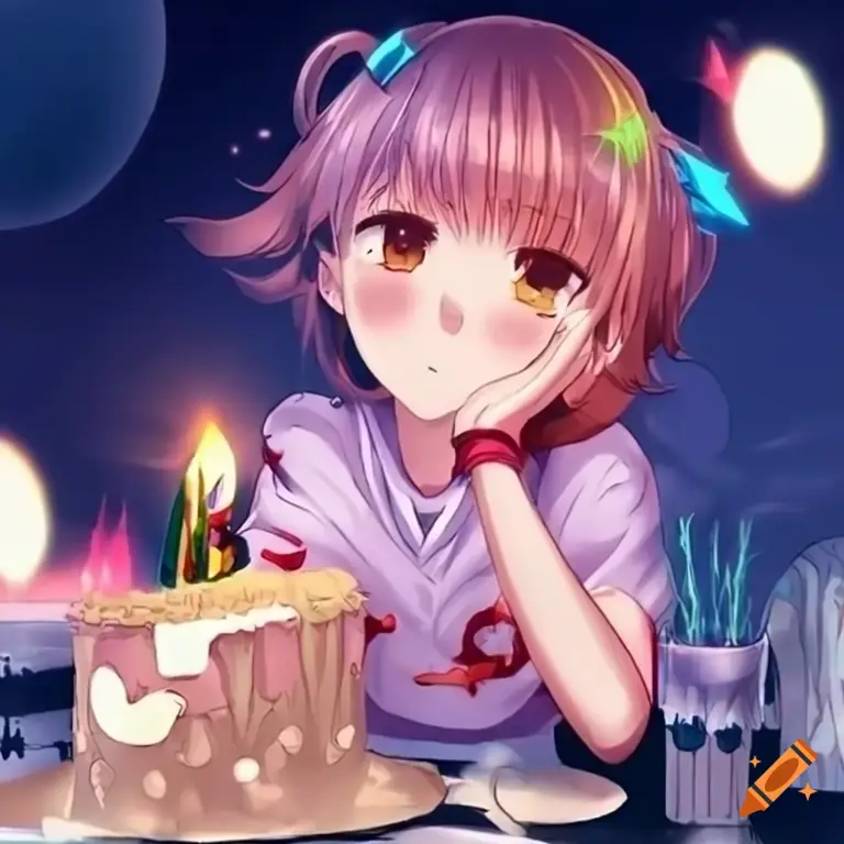 Para karakter anime merayakan kesuksesan Gambar anime yang sedang merayakan
