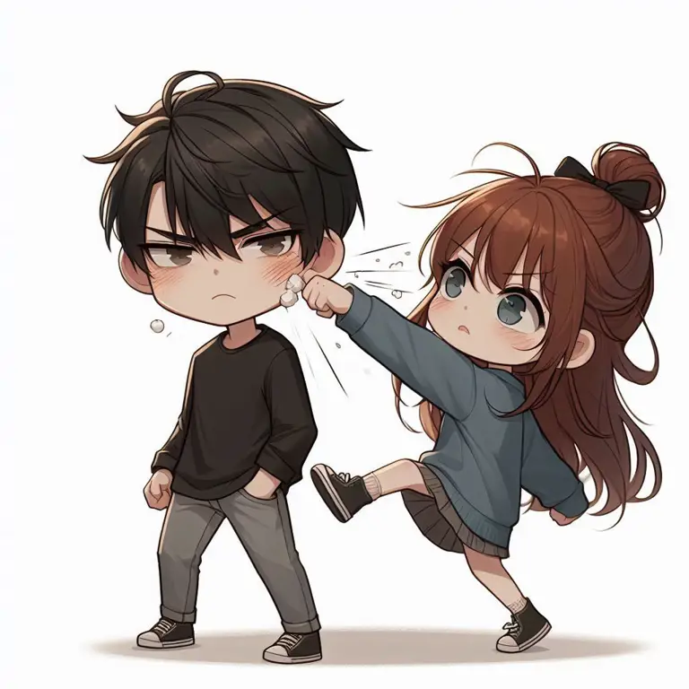 Ilustrasi pasangan anime yang sedang jatuh cinta Pasangan anime yang lucu dan menggemaskan
