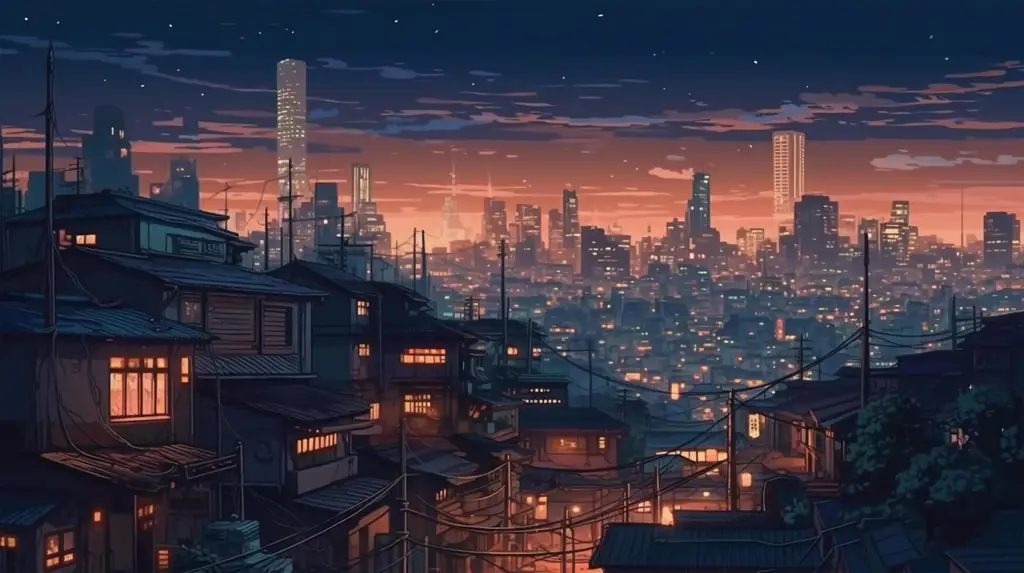 Pemandangan anime modern yang memukau Gambar pemandangan anime modern